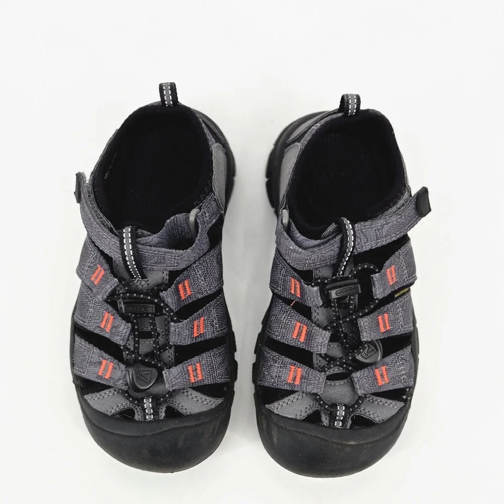 KEEN Newport H2 Gray Orange Topographic Waterproof Closed Toe Sandals Kids 13